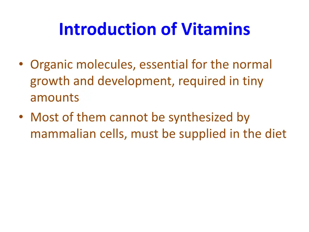 introduction of vitamins