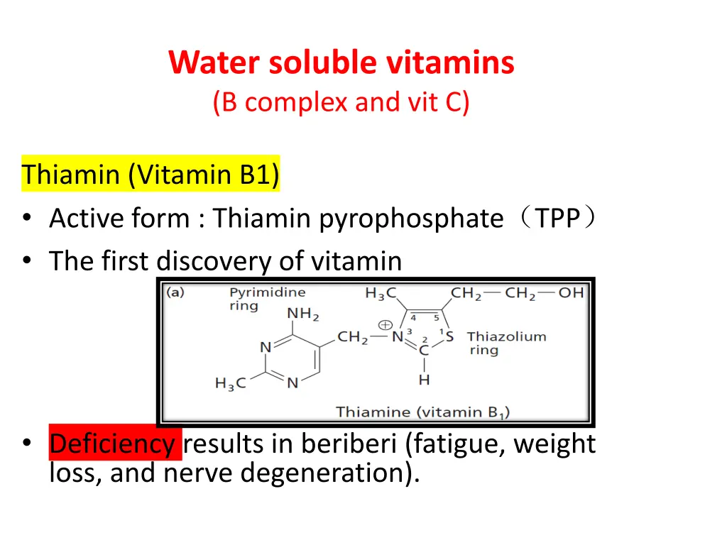 water soluble vitamins b complex and vit c