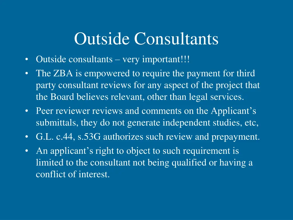 outside consultants