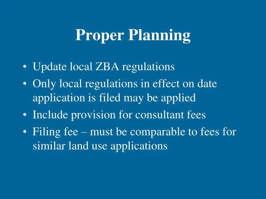 proper planning