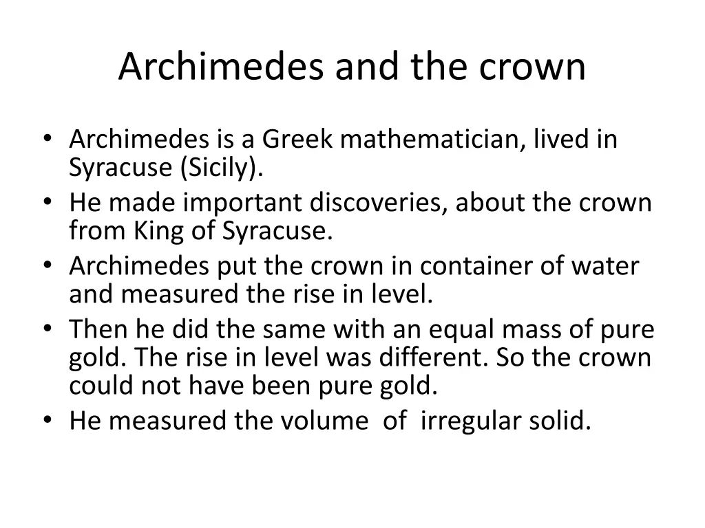 archimedes and the crown