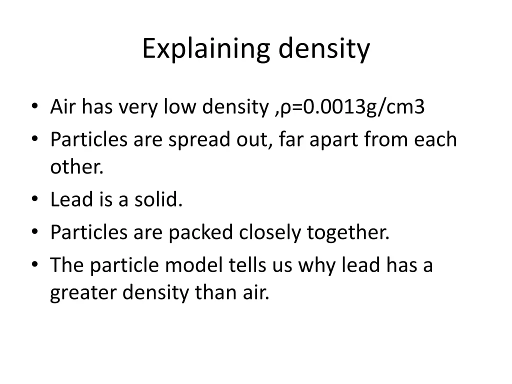 explaining density