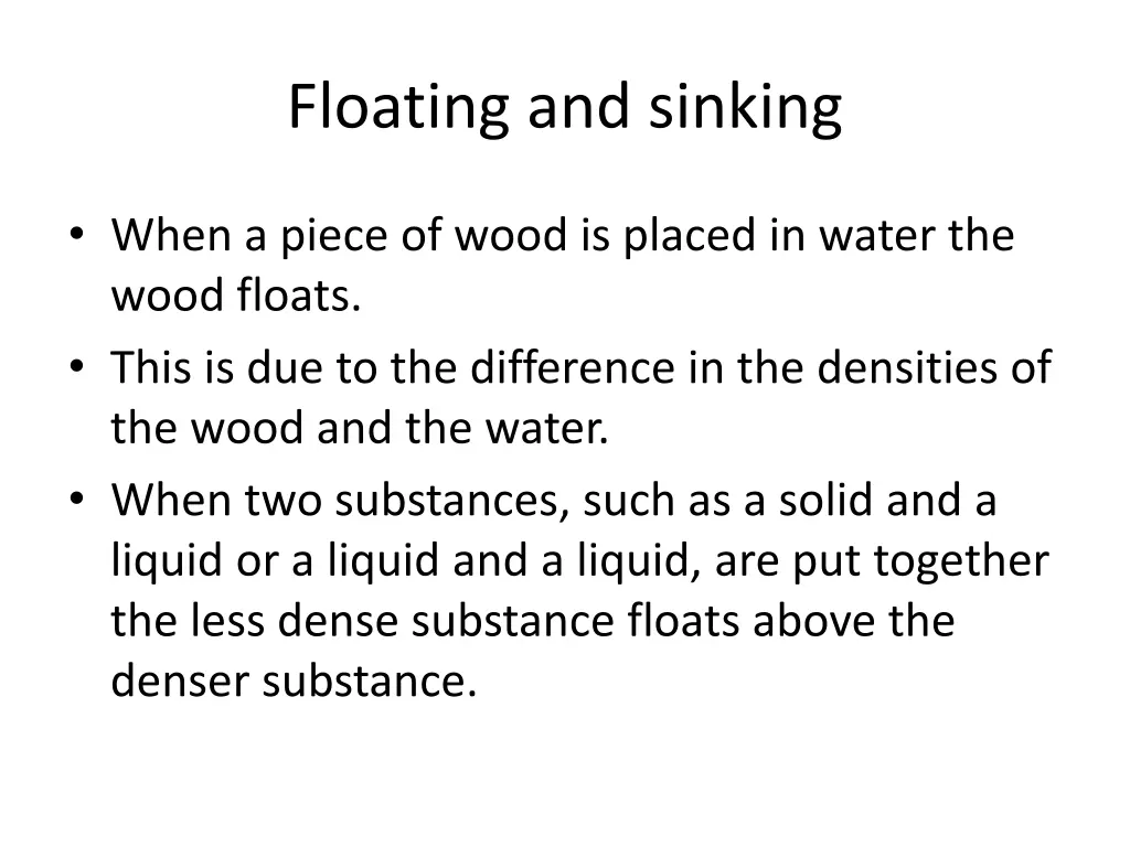 floating and sinking