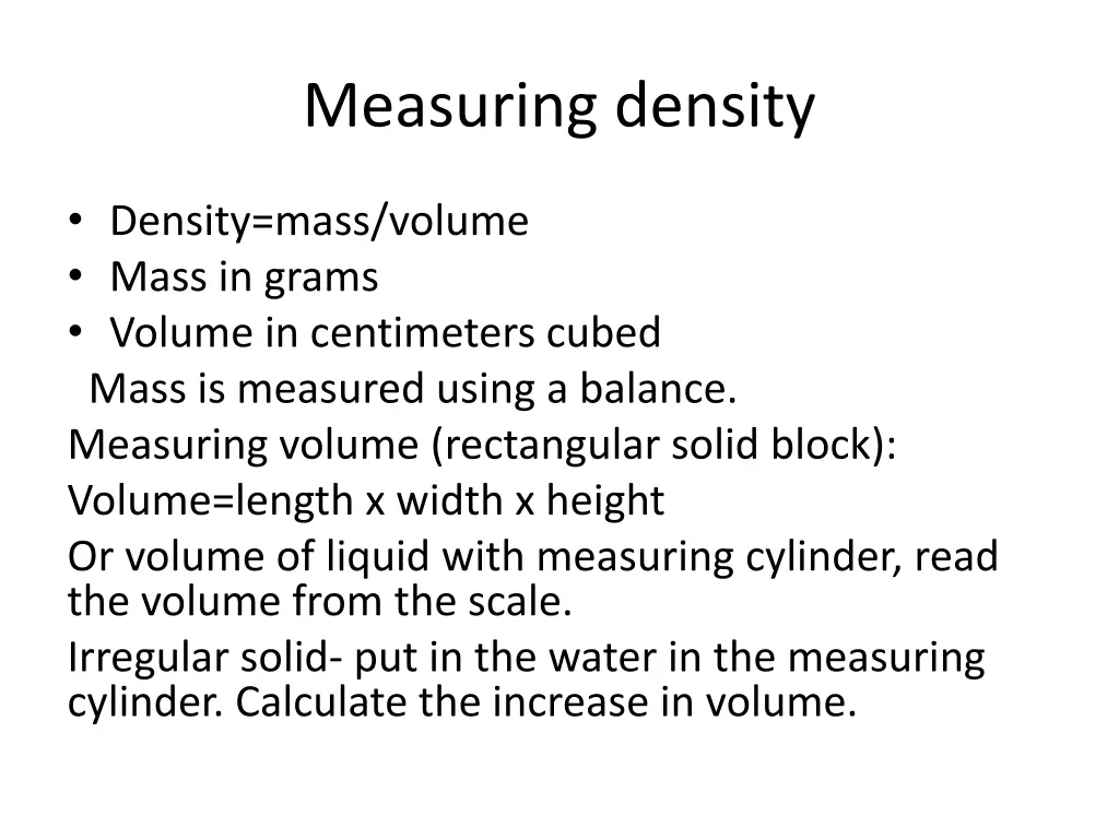 measuring density