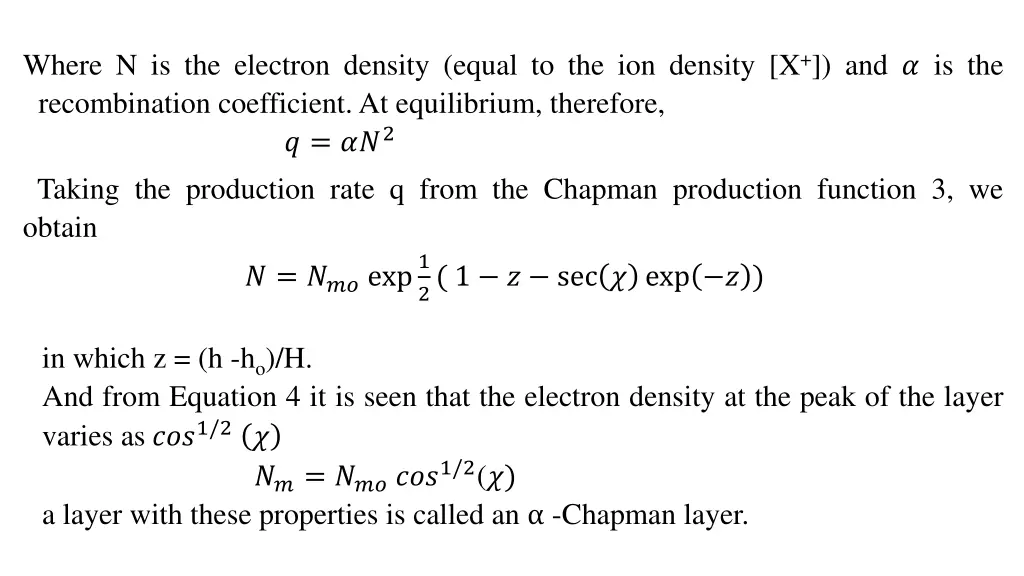 where n is the electron density equal