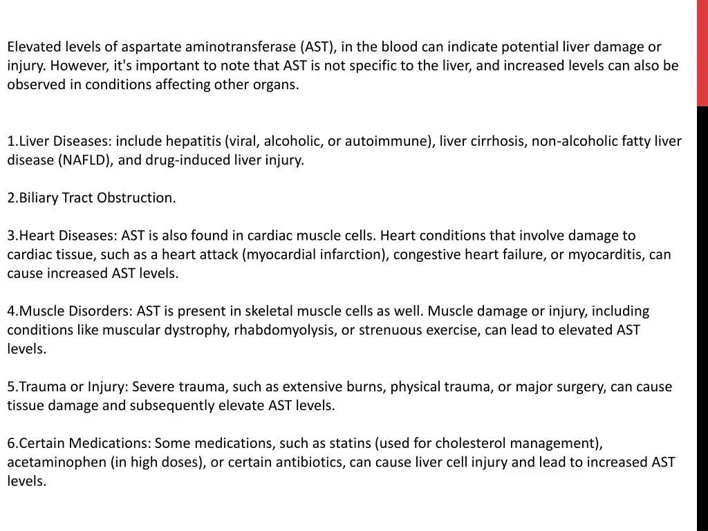 elevated levels of aspartate aminotransferase