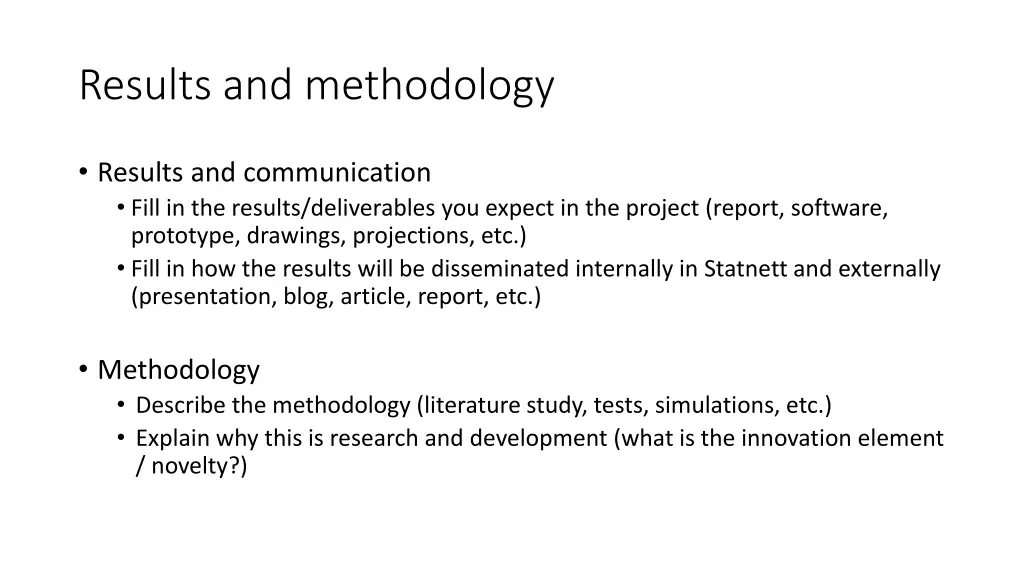 results and methodology