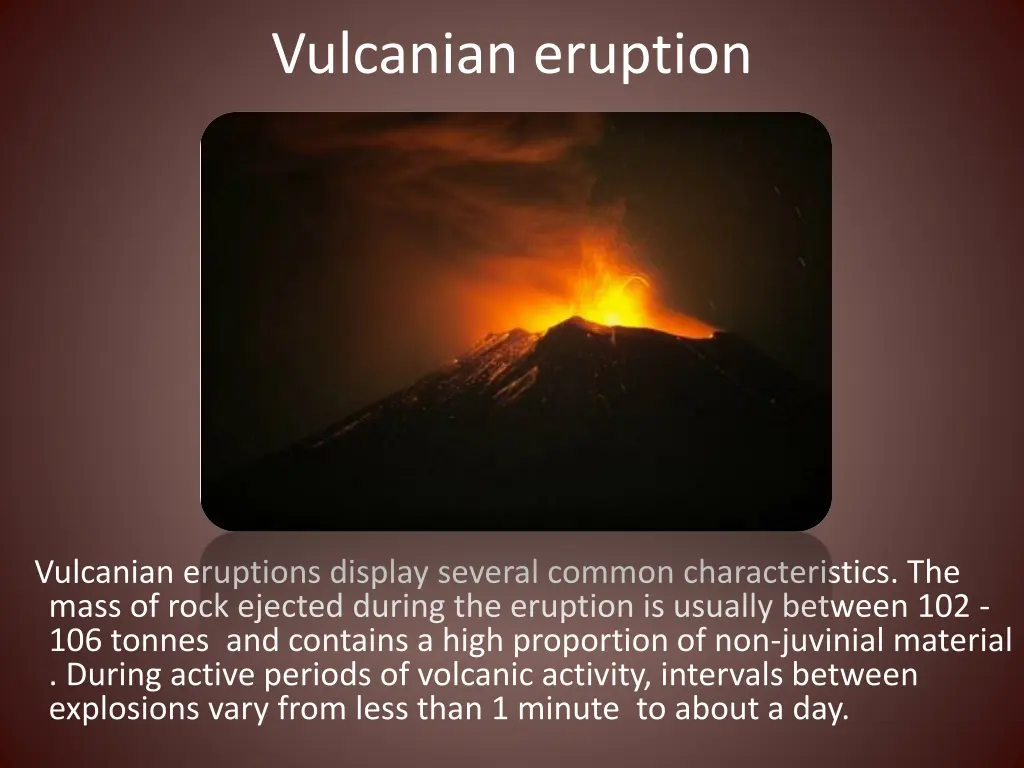 vulcanian eruption