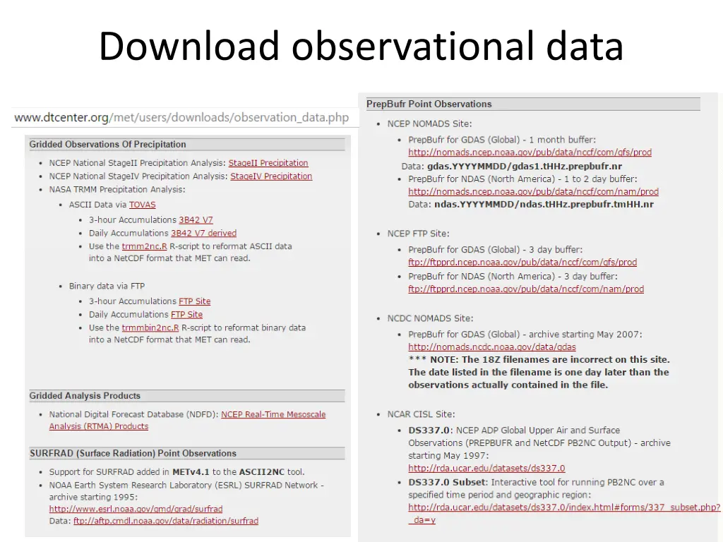 download observational data