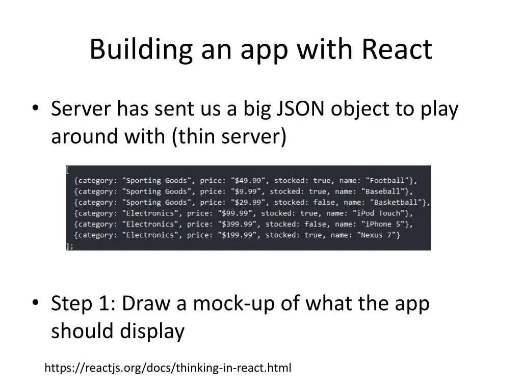 building an app with react