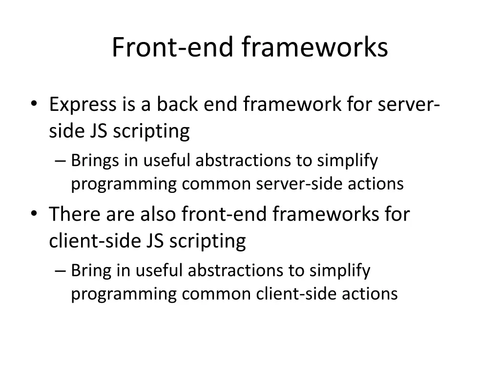 front end frameworks