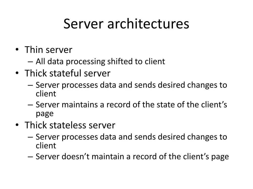 server architectures