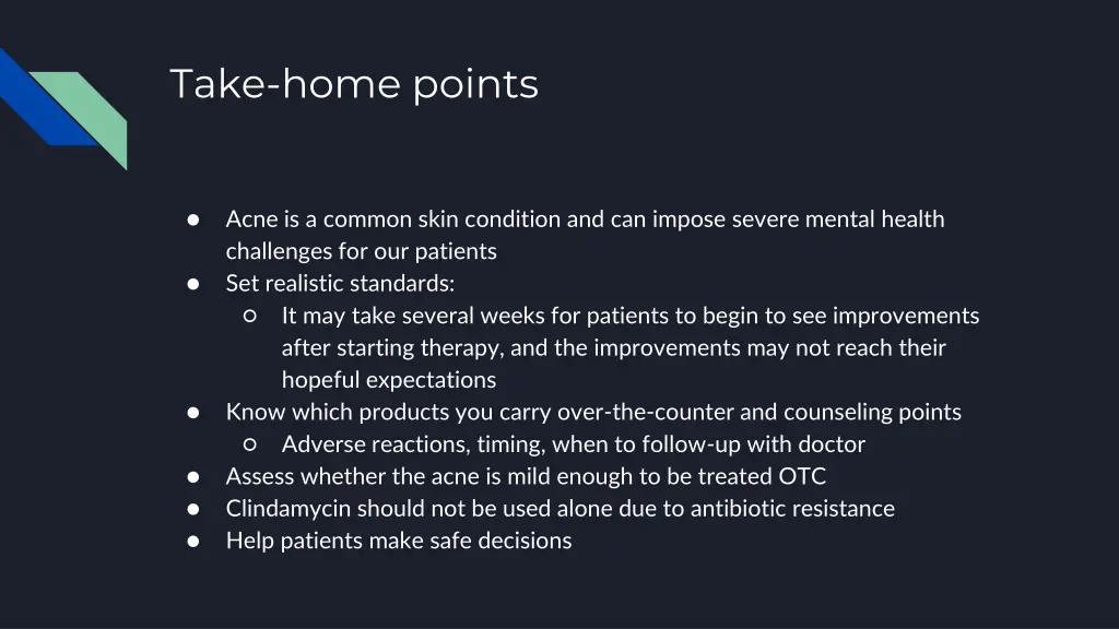 take home points