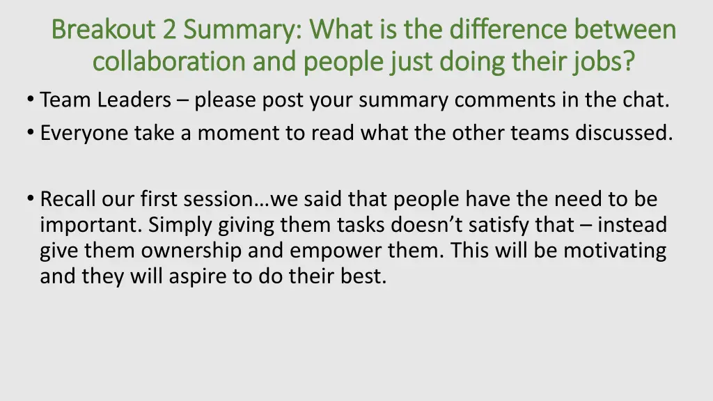 breakout 2 summary what is the difference between
