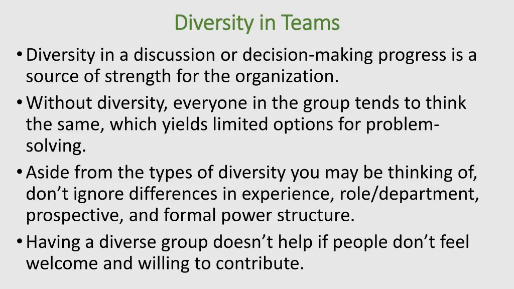 diversity in teams diversity in teams