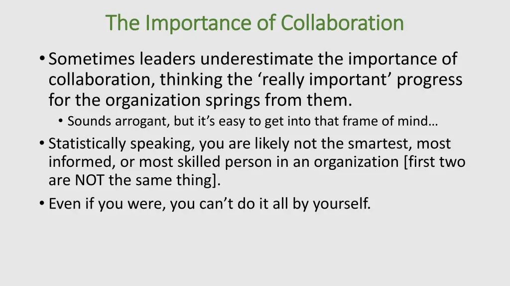 the importance of collaboration the importance