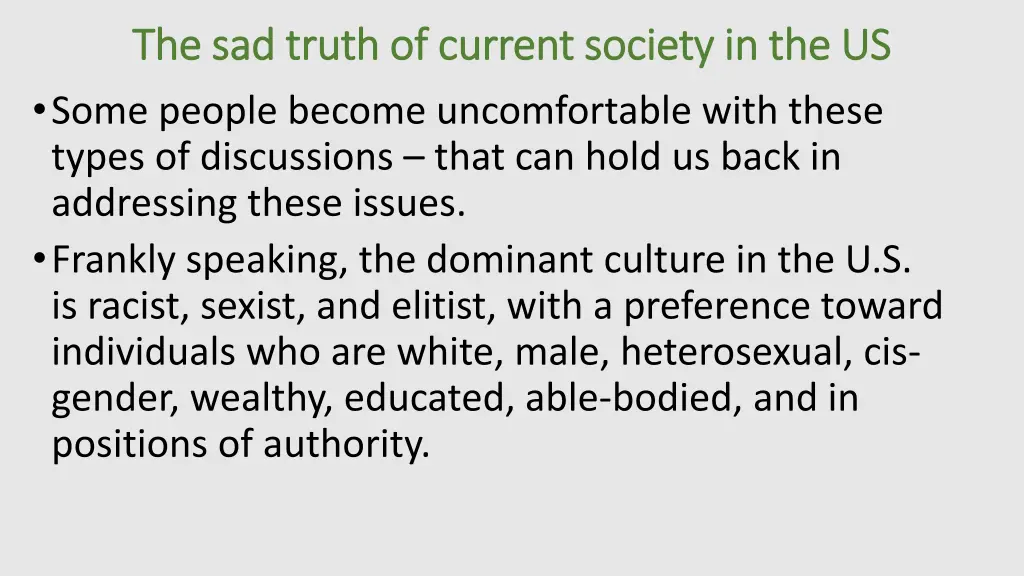 the sad truth of current society