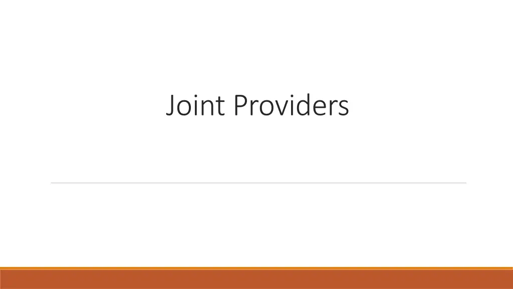 joint providers