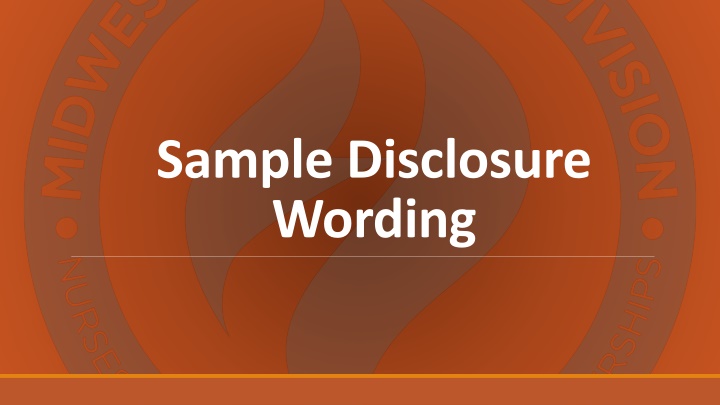 sample disclosure wording