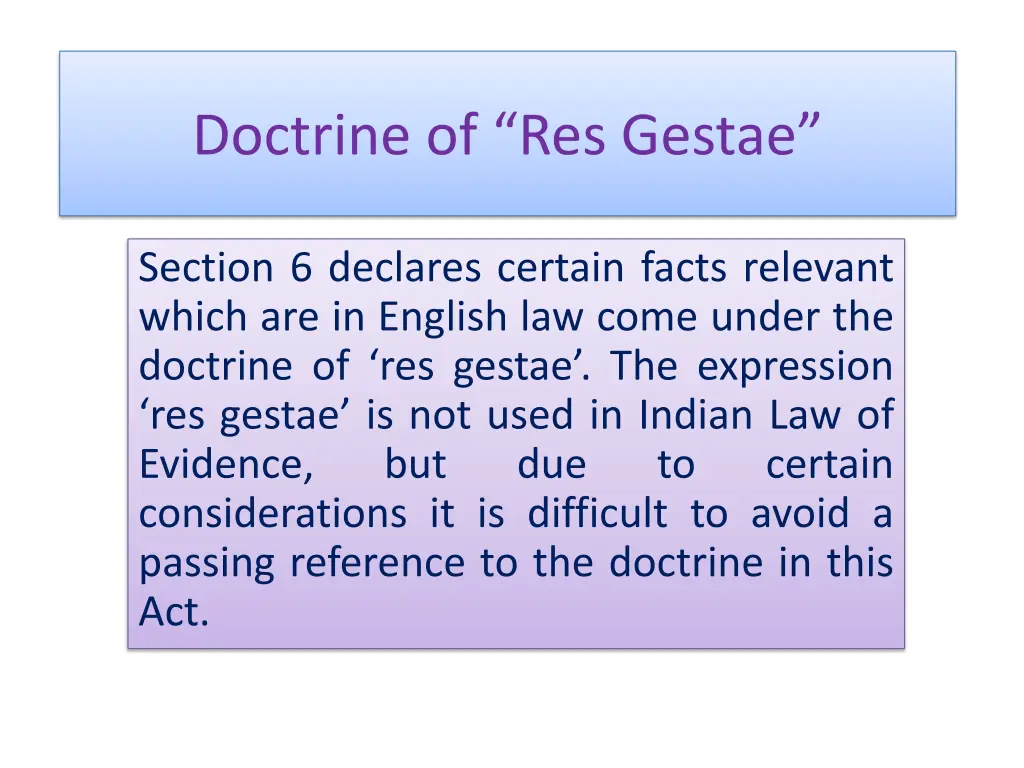 doctrine of res gestae