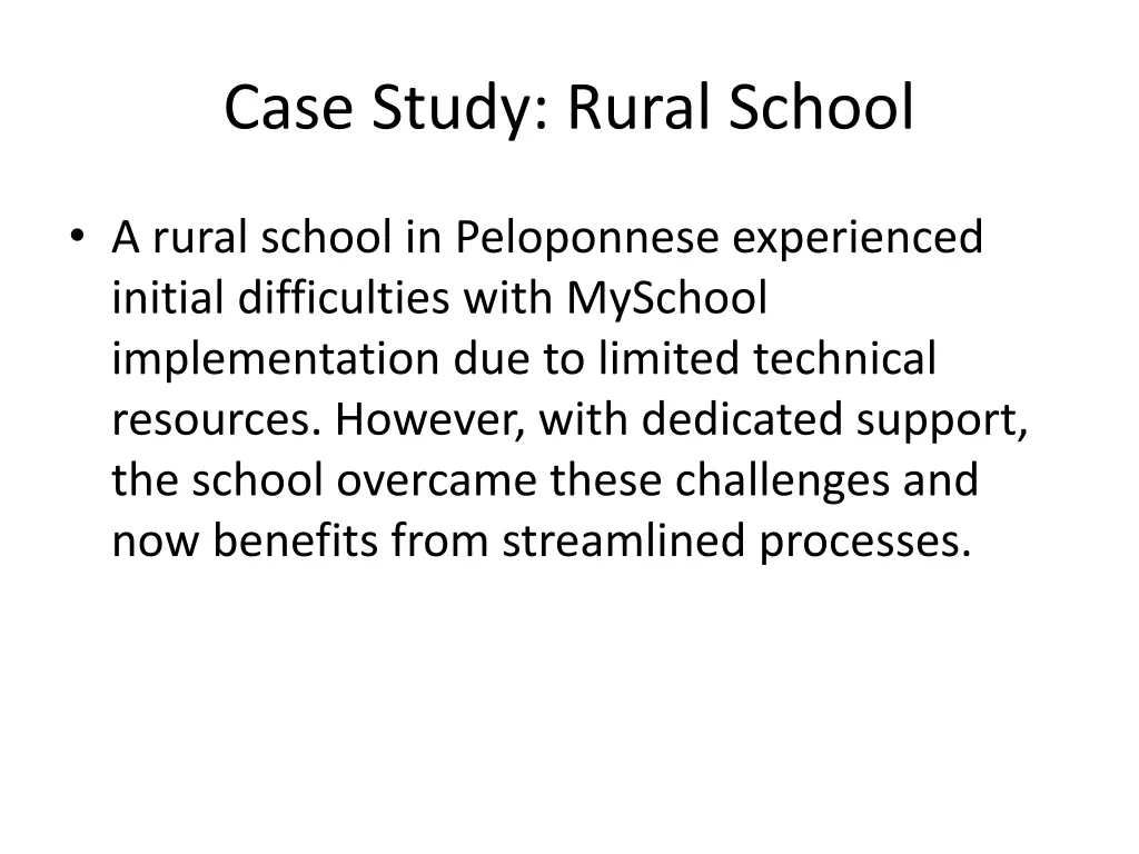 case study rural school