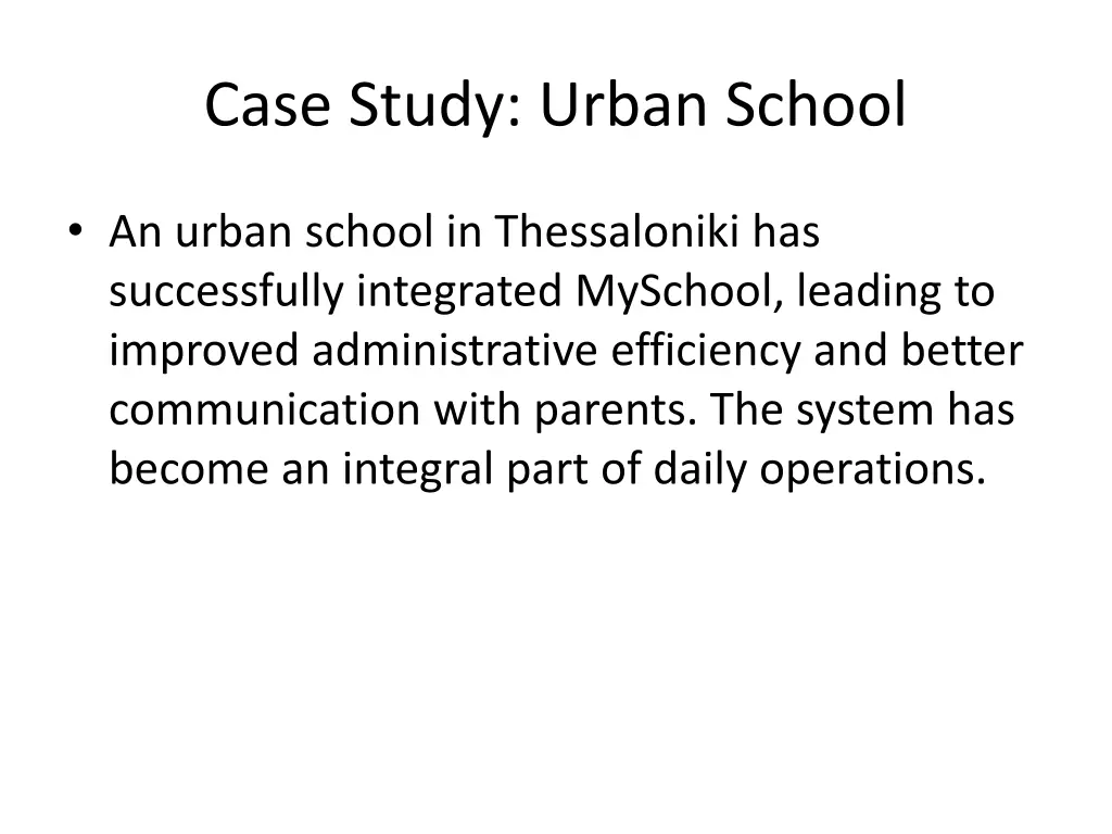case study urban school