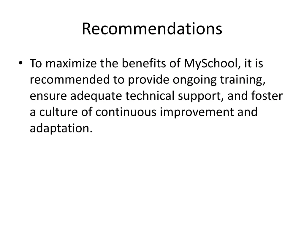 recommendations