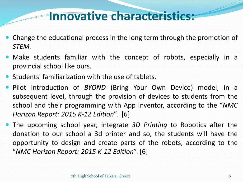 innovative characteristics