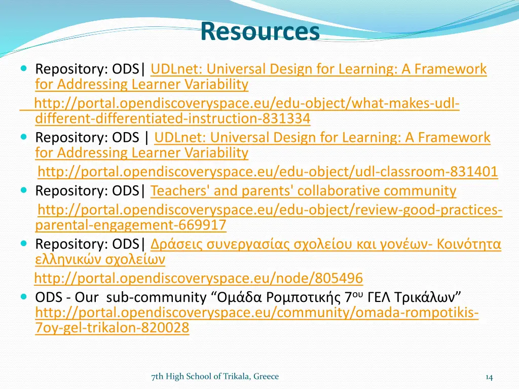 resources