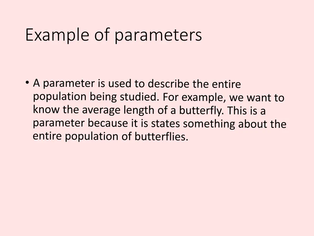 example of parameters