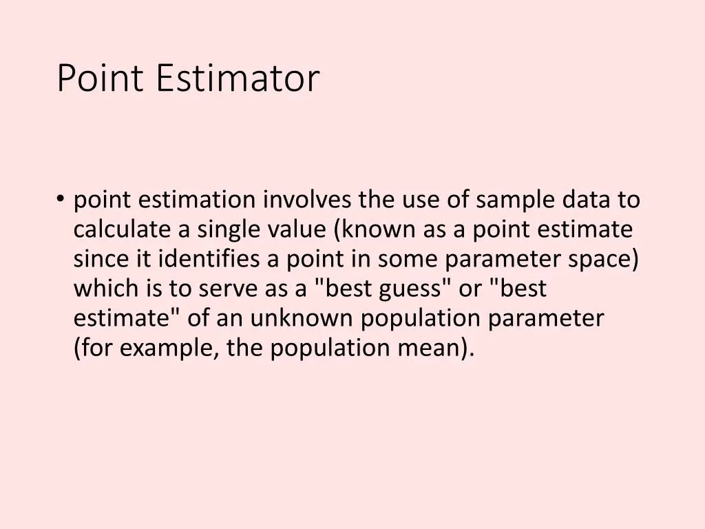 point estimator