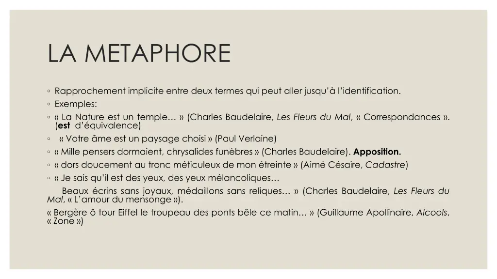 la metaphore