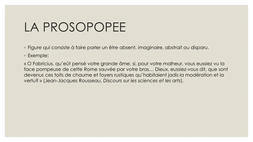 la prosopopee