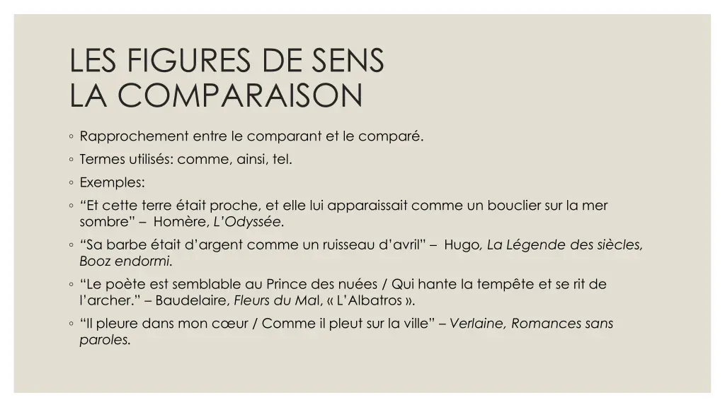 les figures de sens la comparaison