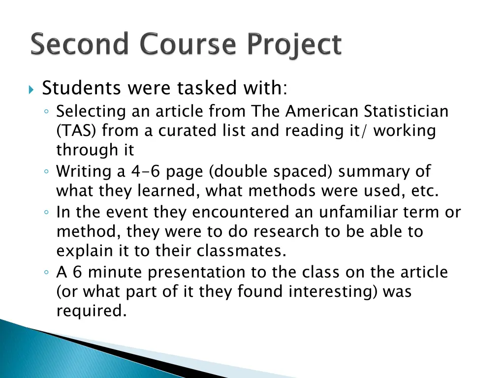 students were tasked with selecting an article