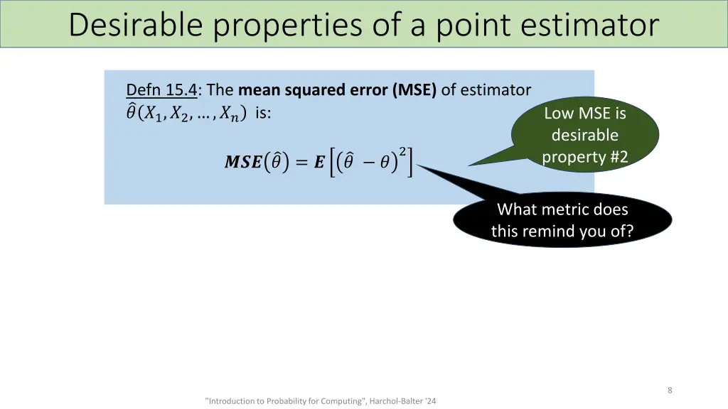 desirable properties of a point estimator 1