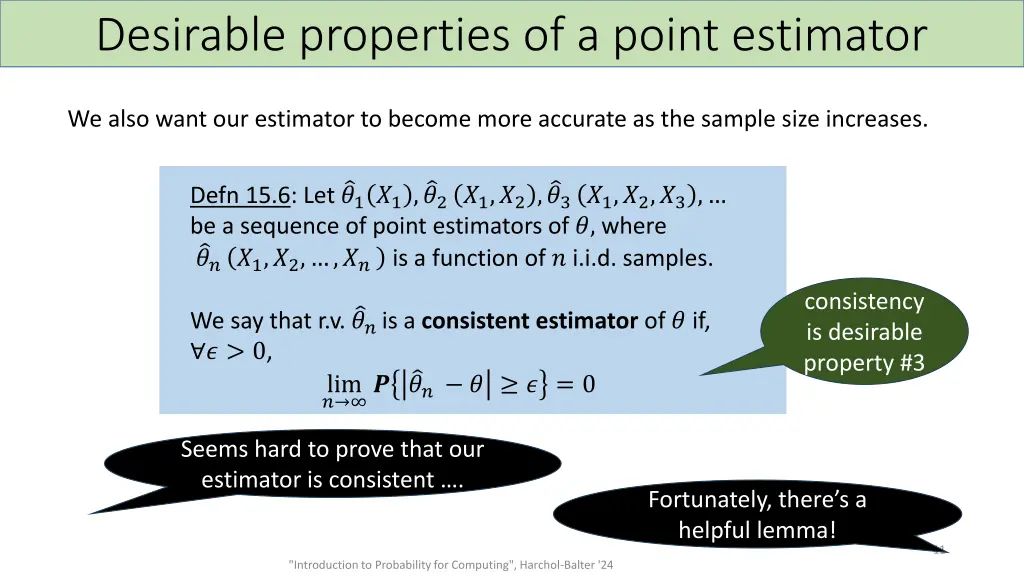 desirable properties of a point estimator 4