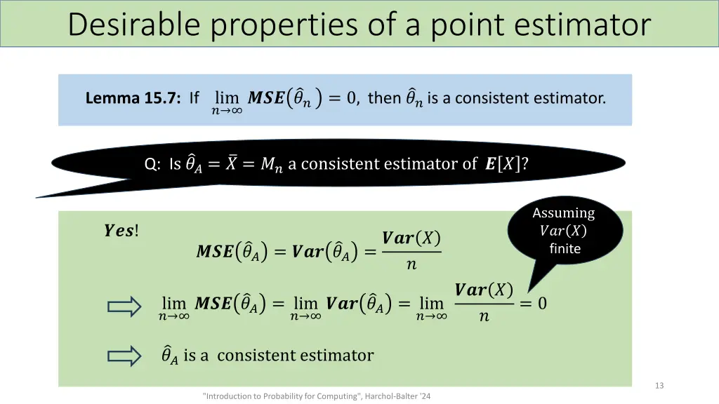 desirable properties of a point estimator 6