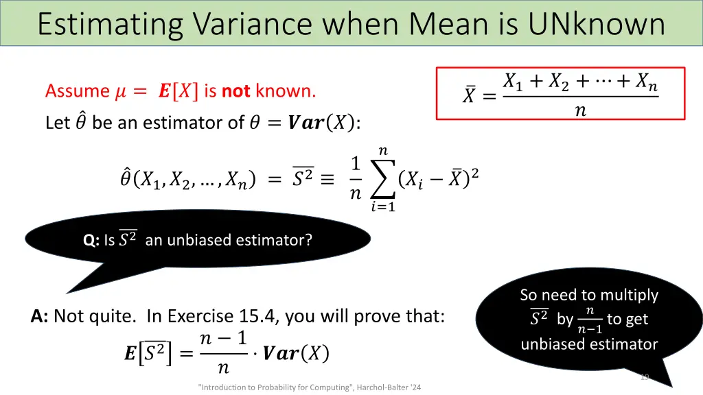 estimating variance when mean is unknown 1