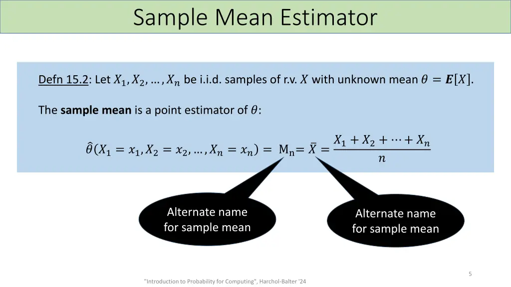 sample mean estimator