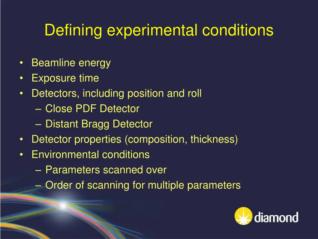 defining experimental conditions 1