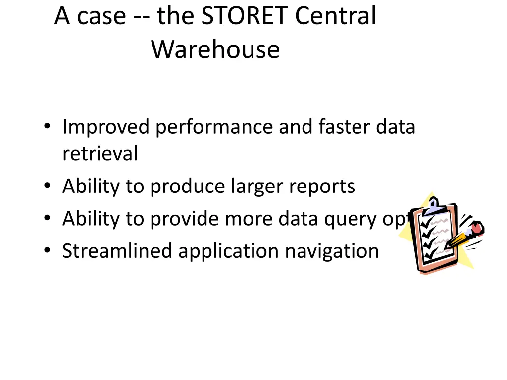 a case the storet central warehouse