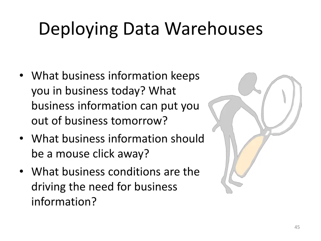 deploying data warehouses