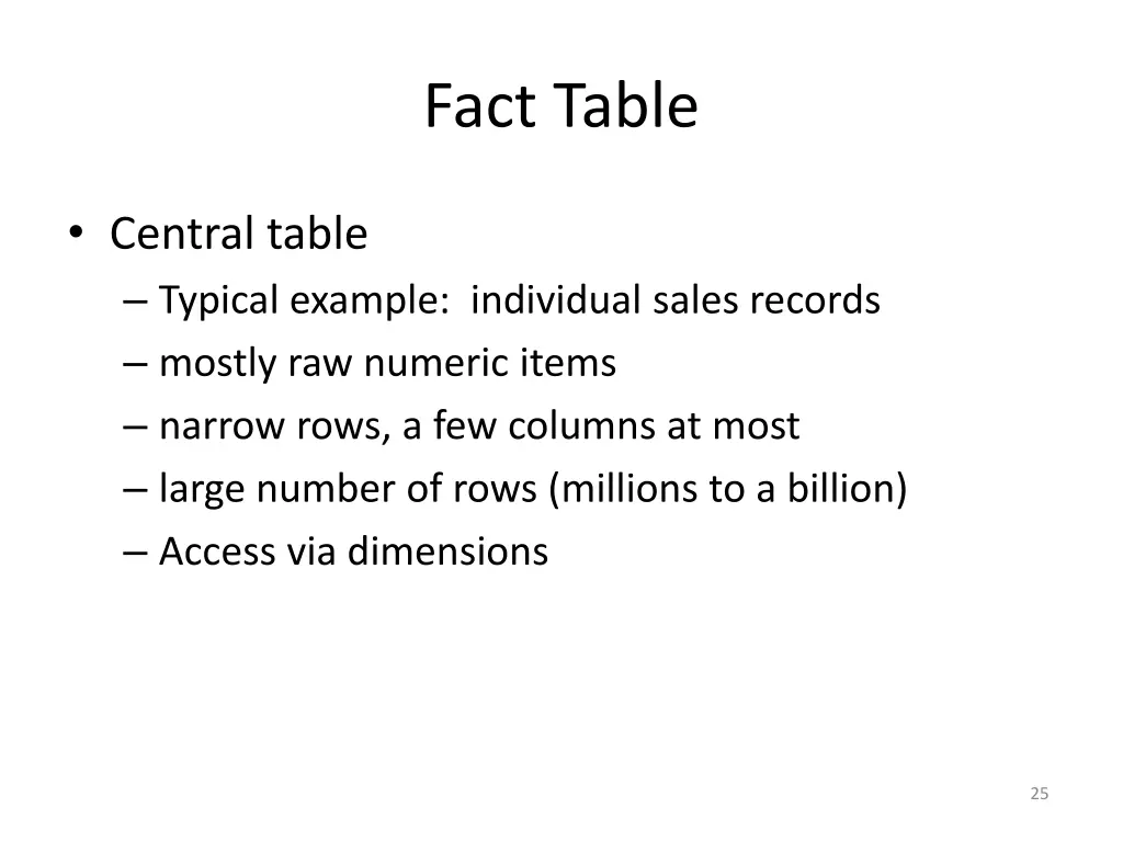 fact table
