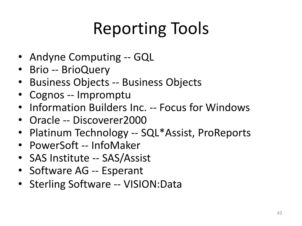 reporting tools