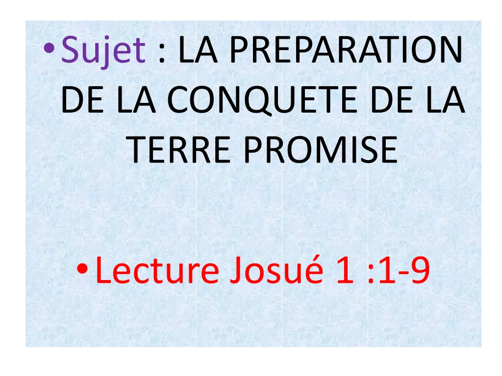 sujet la preparation de la conquete de la terre