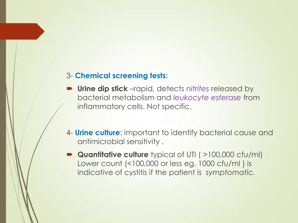 3 chemical screening tests