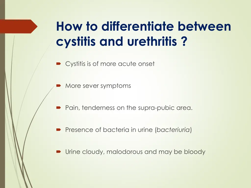 how to differentiate between cystitis
