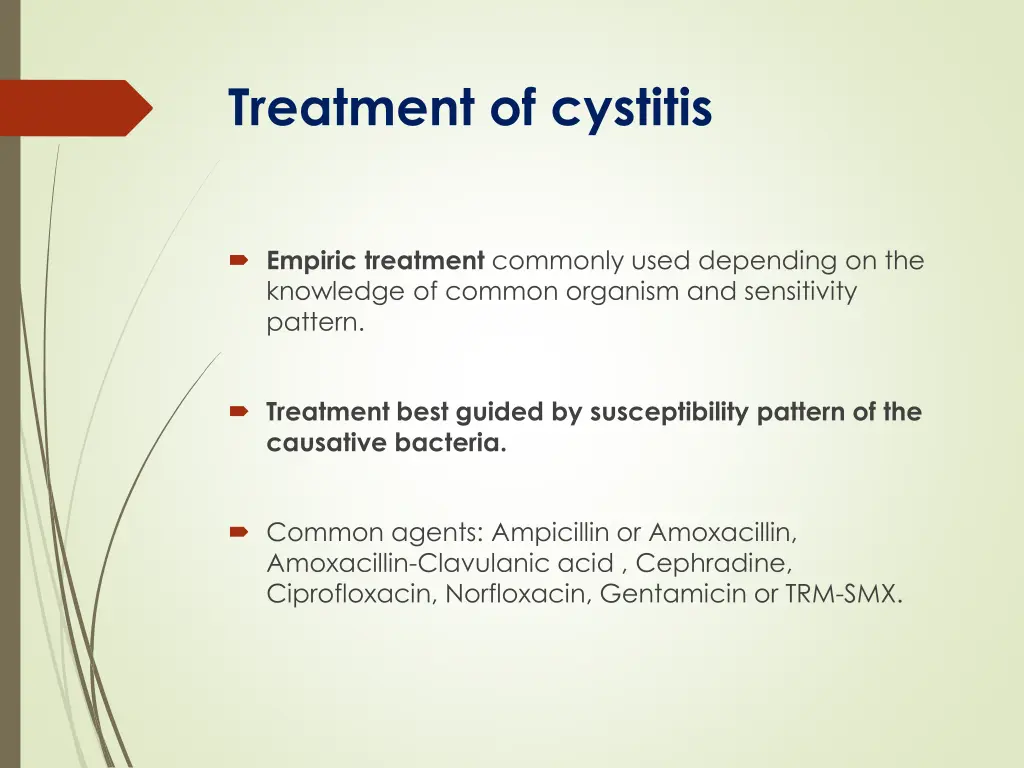 treatment of cystitis