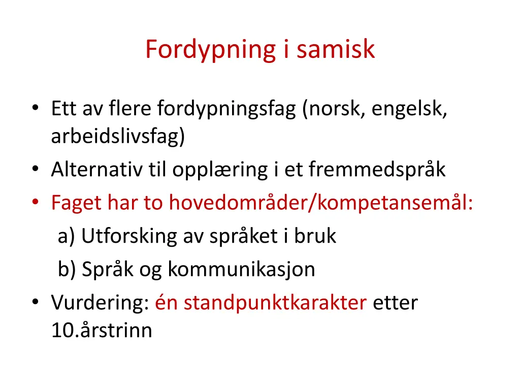 fordypning i samisk